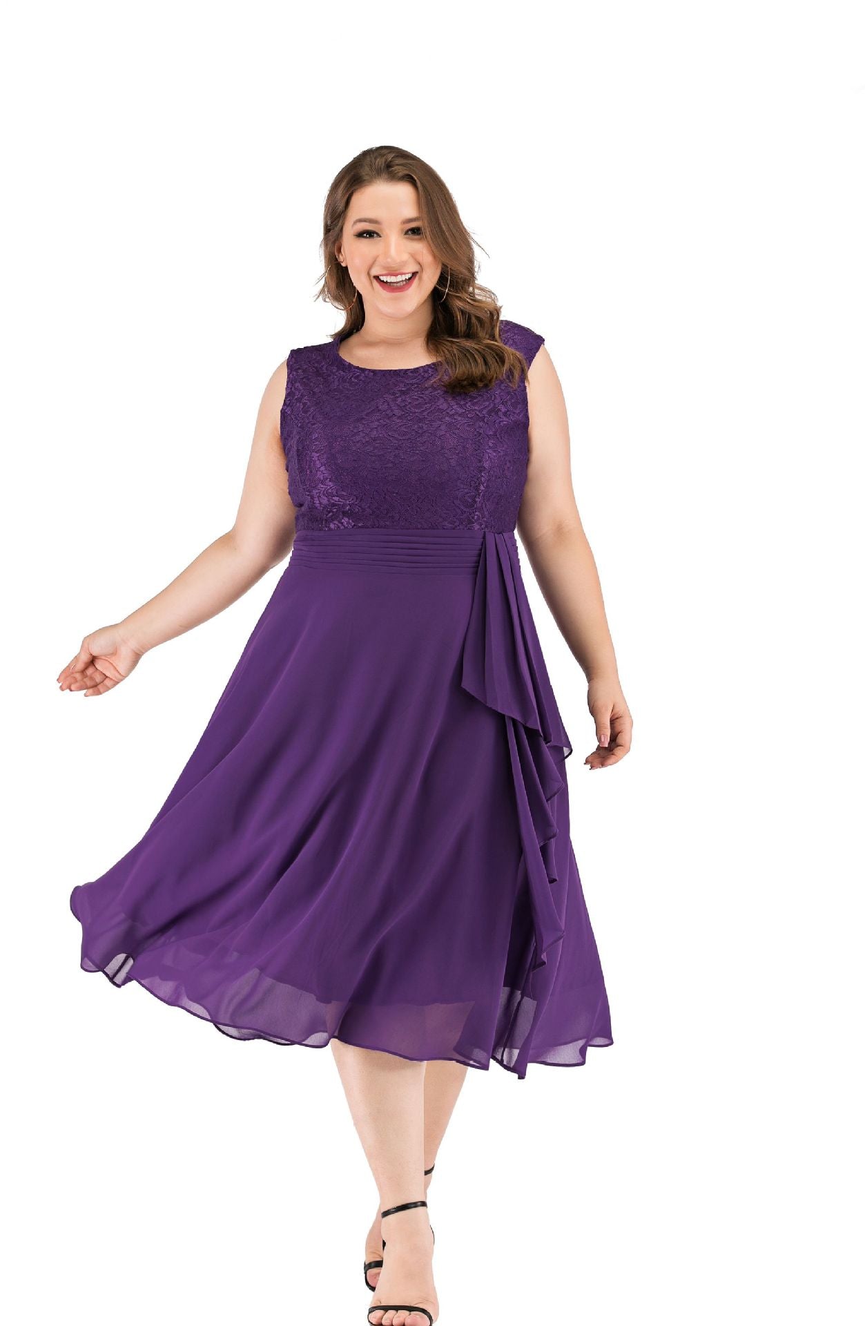 Women chiffon lace dress 86