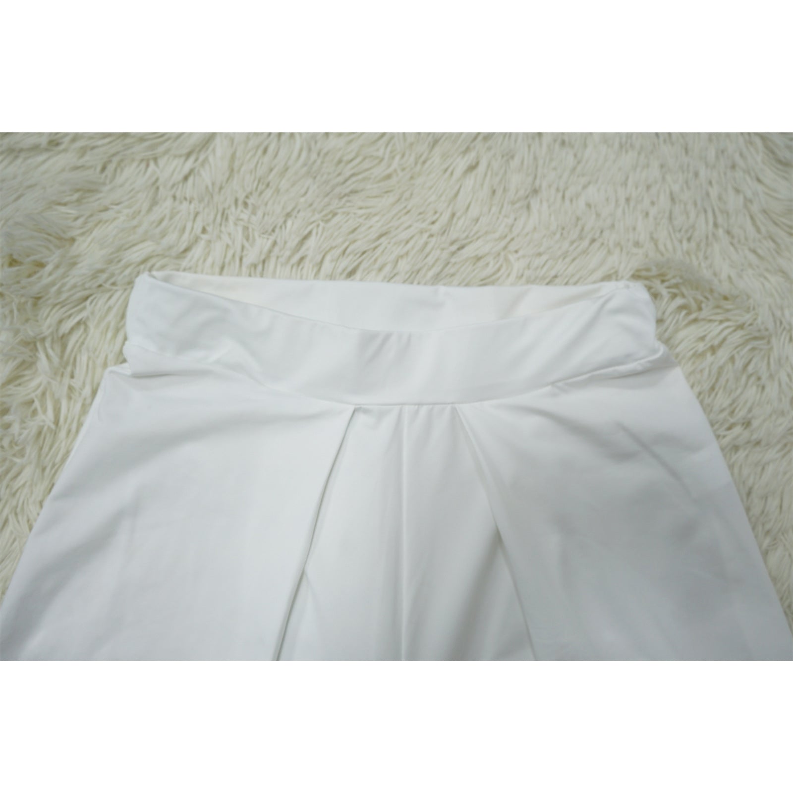 Women Casual Solid One-Shoulder Pleated Top and Pant Two-Piece Set 14