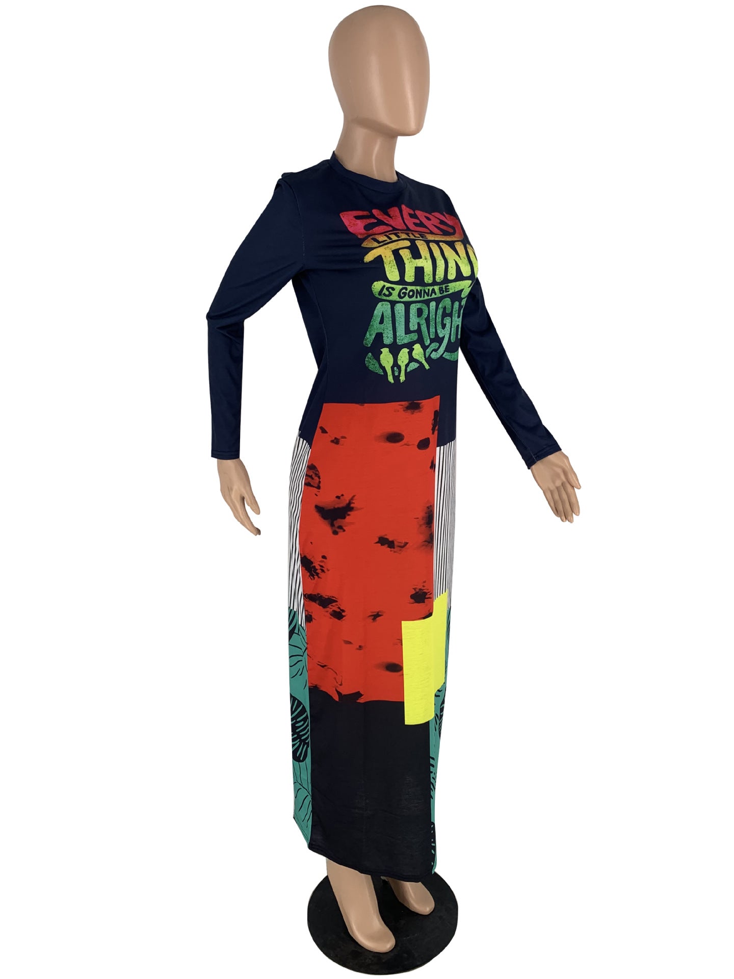 Printed Letter Long Dress 8