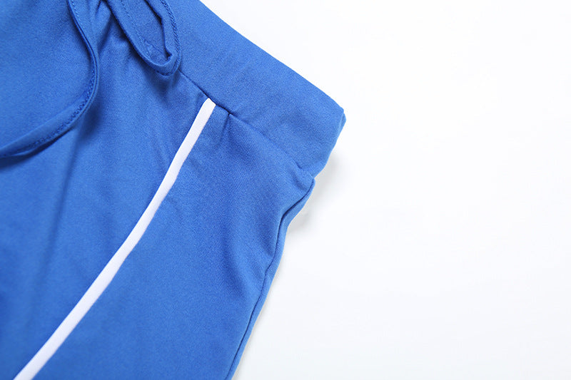 Women Summer Casual Style Long Sleeve Top and Shorts Two-piece Set 16