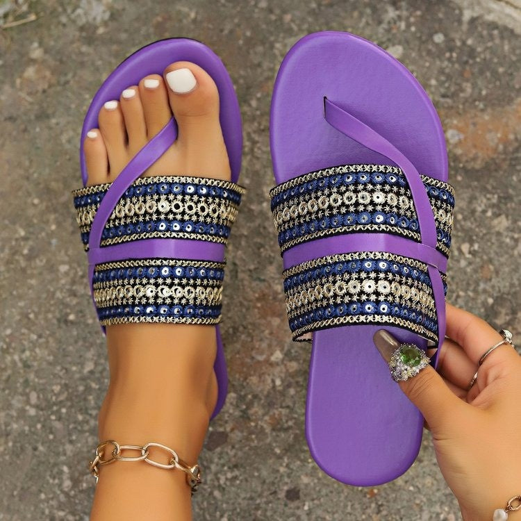 Plus Size Fashionable Flat Sandals Summer Holiday Style Flip-Flops 8