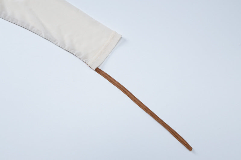 Spring Women Long Sleeve Mesh Patchwork Slash Shoulder Pleated Dress 13