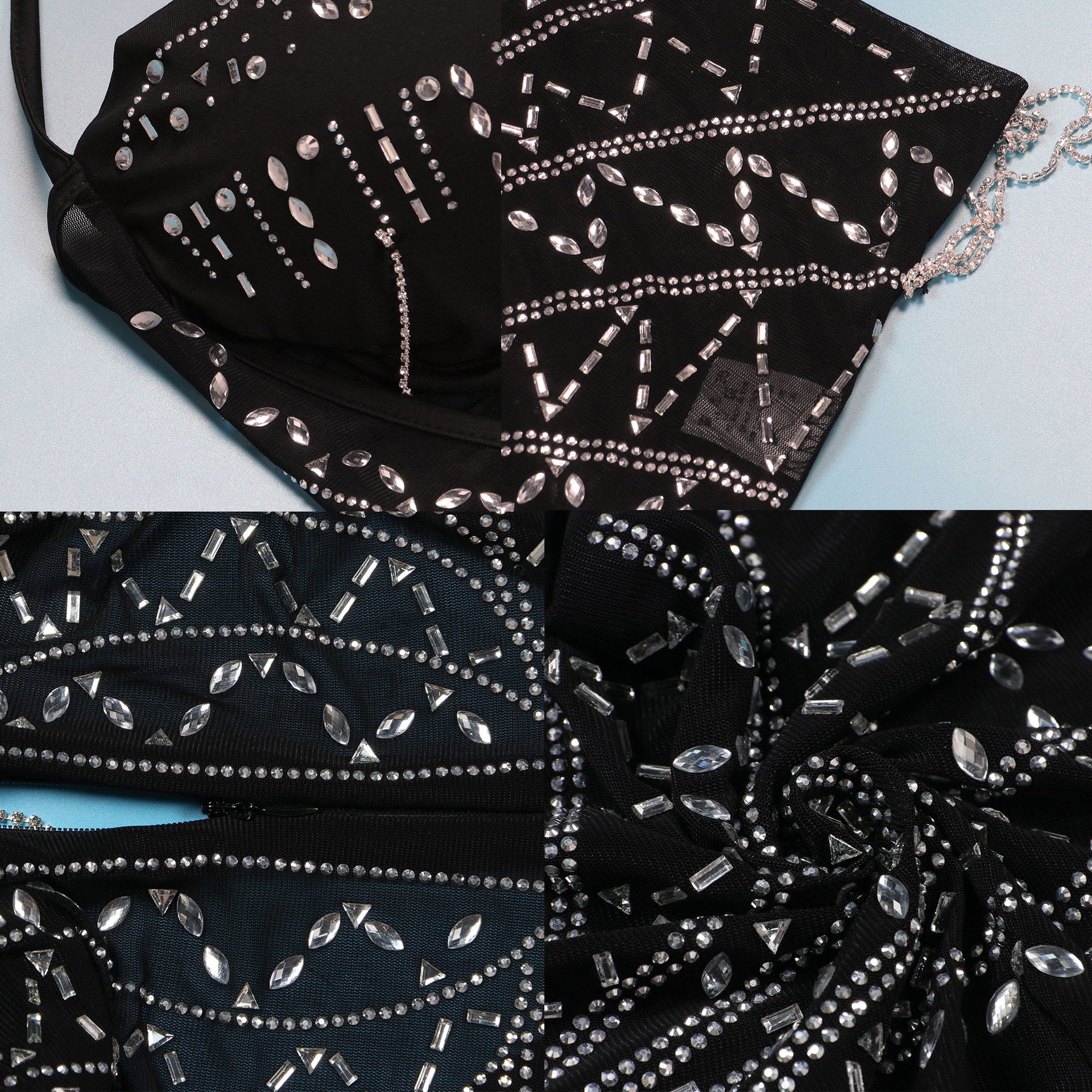 Women Sexy Beaded Tassel See-Through Bodycon Dress 35