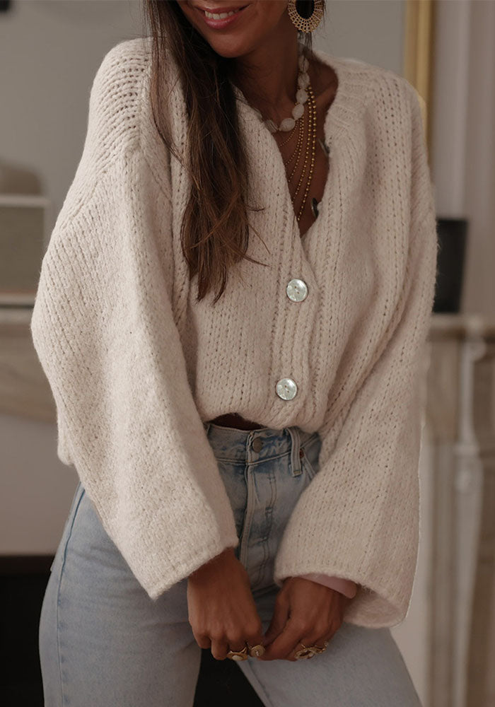 Women Fall/Winter French Elegant Solid Knitting Coat and Sweater