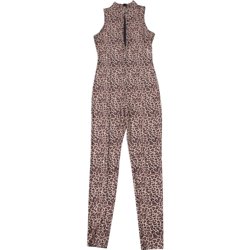 Spring Sexy High Waist Tight Fitting Leopard Print Jumpsuit 9