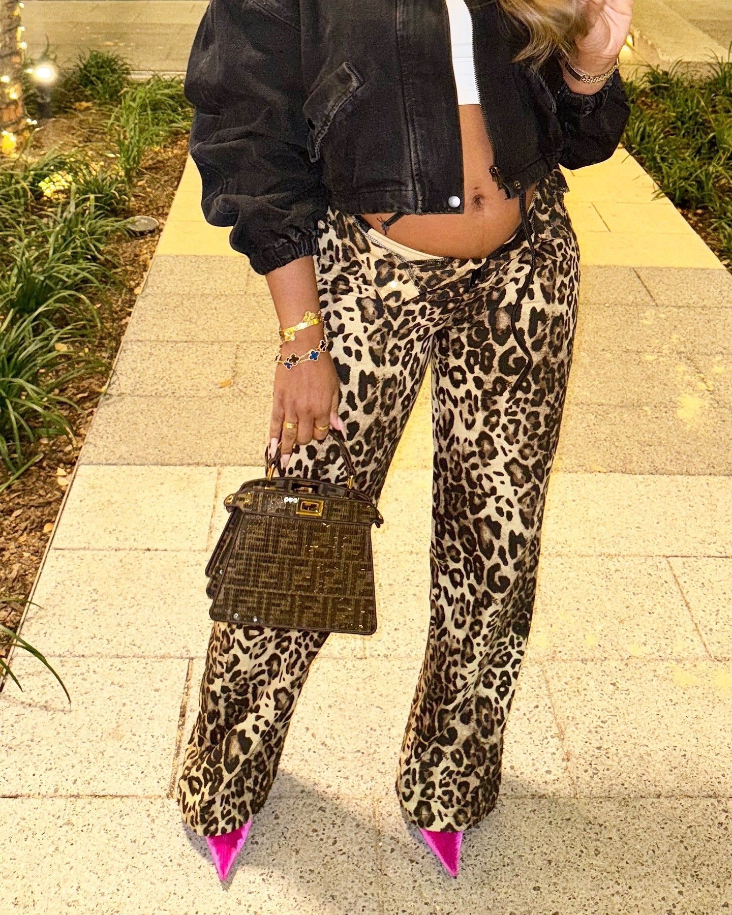 Leopard Print Fashionable Sexy Wide-Leg Pants High-Waist Women's Trousers 8