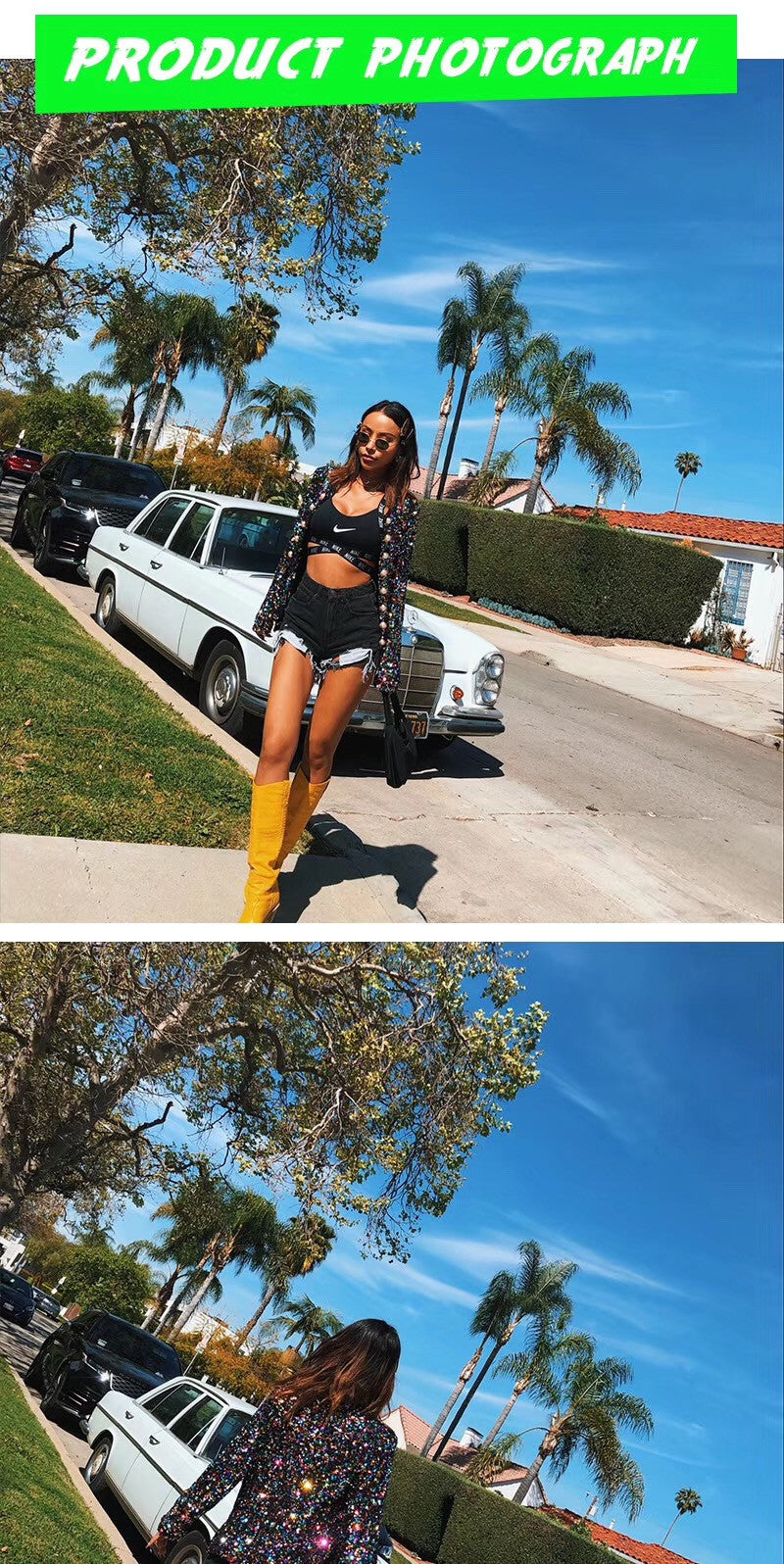 Women Multi-Color Sequin Long Sleeve Jacket 10