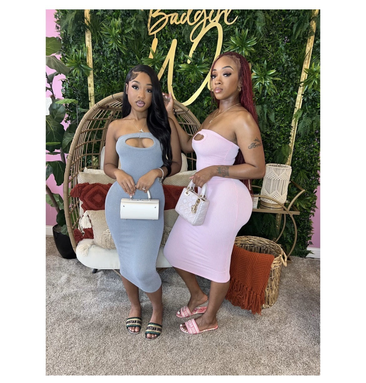 Women Stretch Solid Ribbed Strapless Off-Shoulder Bodycon Dress 11