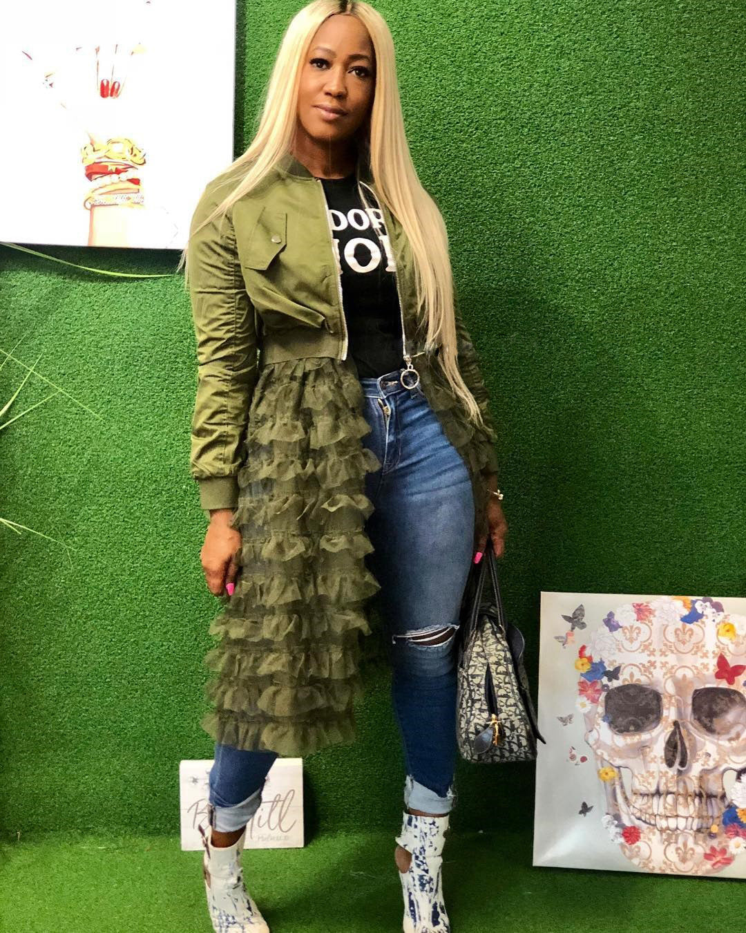 Fashionable Zipper Solid Color Mesh Lace Patchwork Jacket Coat 5