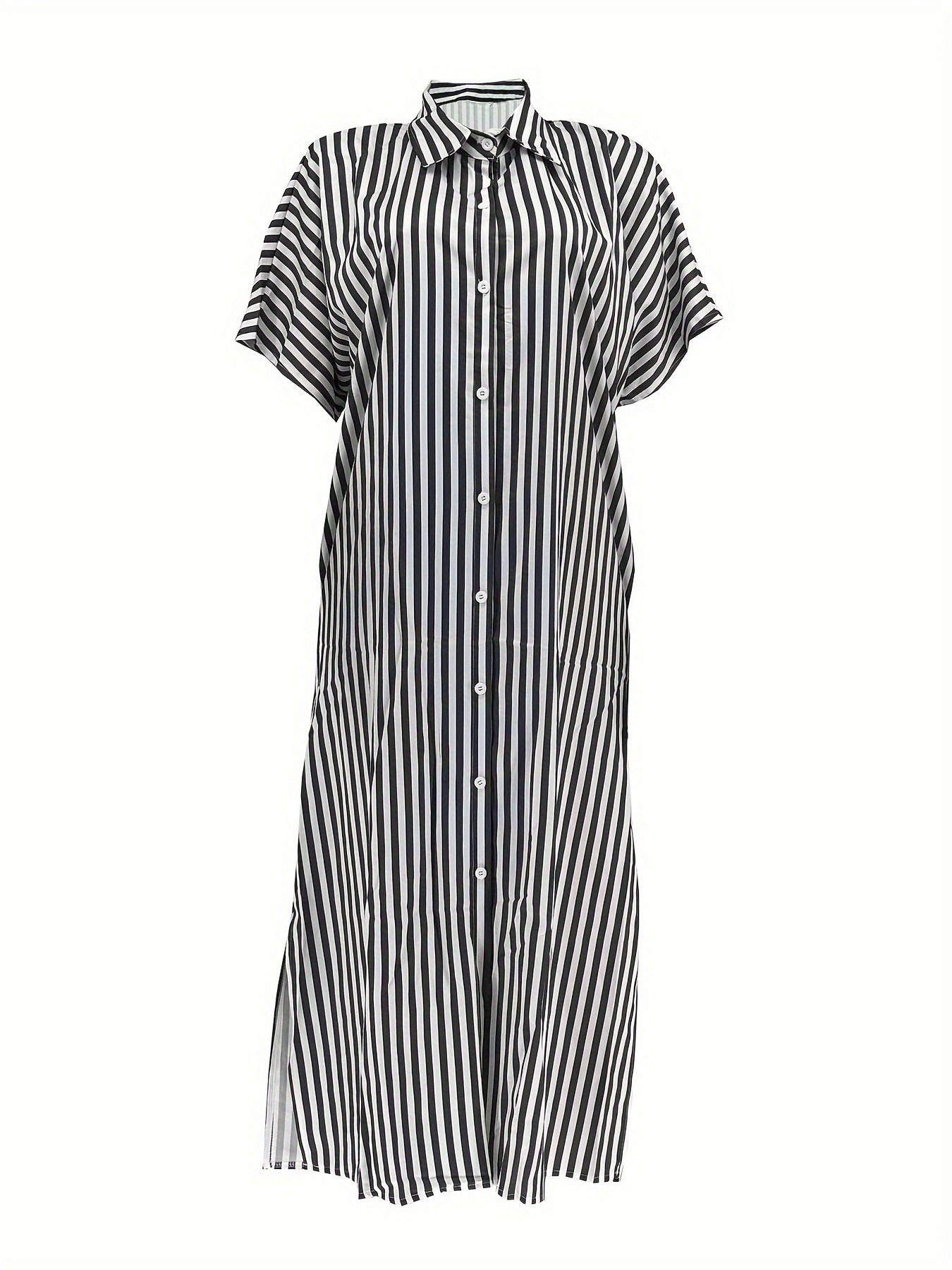Women's Summer Casual Pocket Shirt Long Dress 7