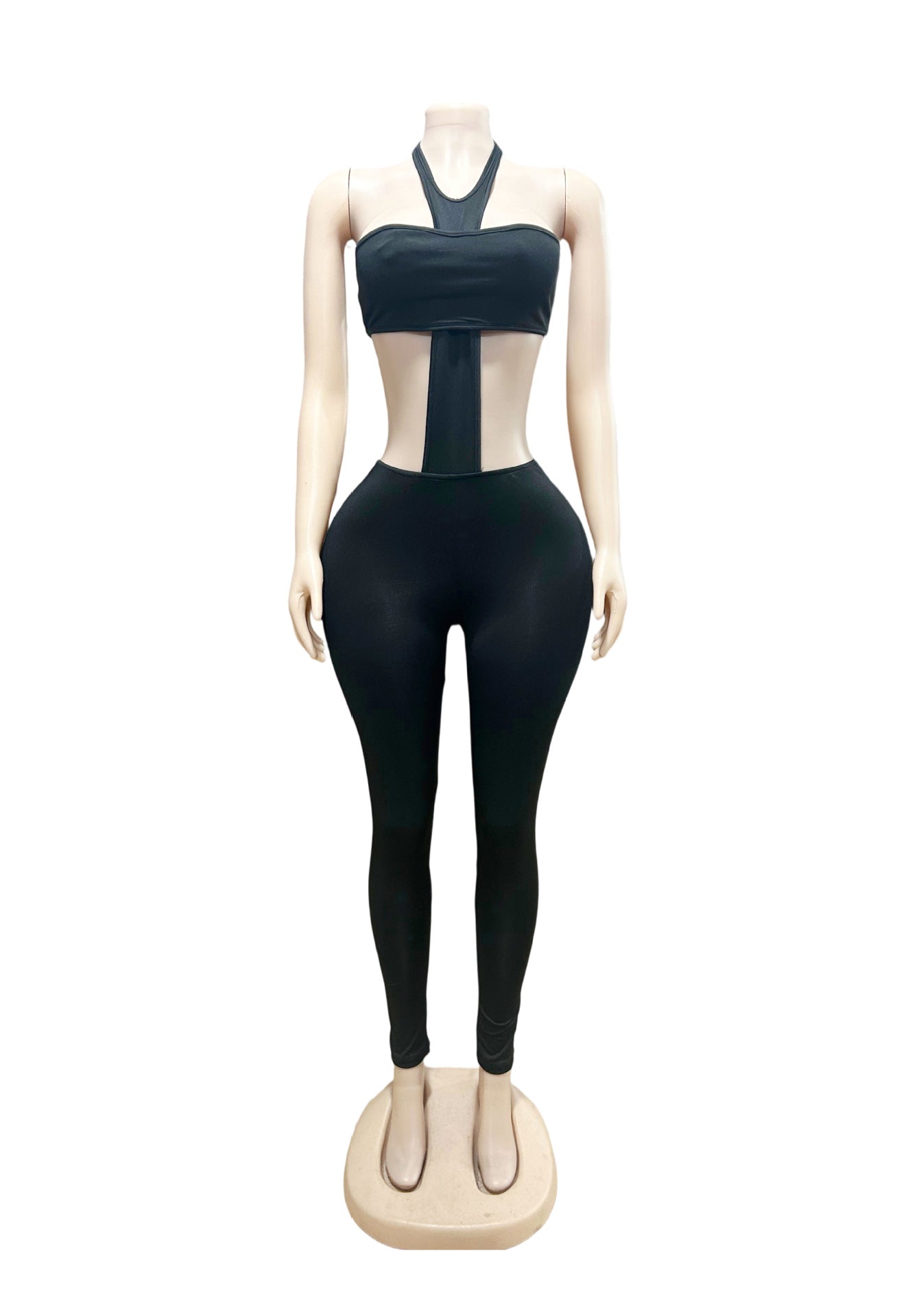 Women Sexy Strapless Halter Neck Top and Pants Two-Piece Set 7