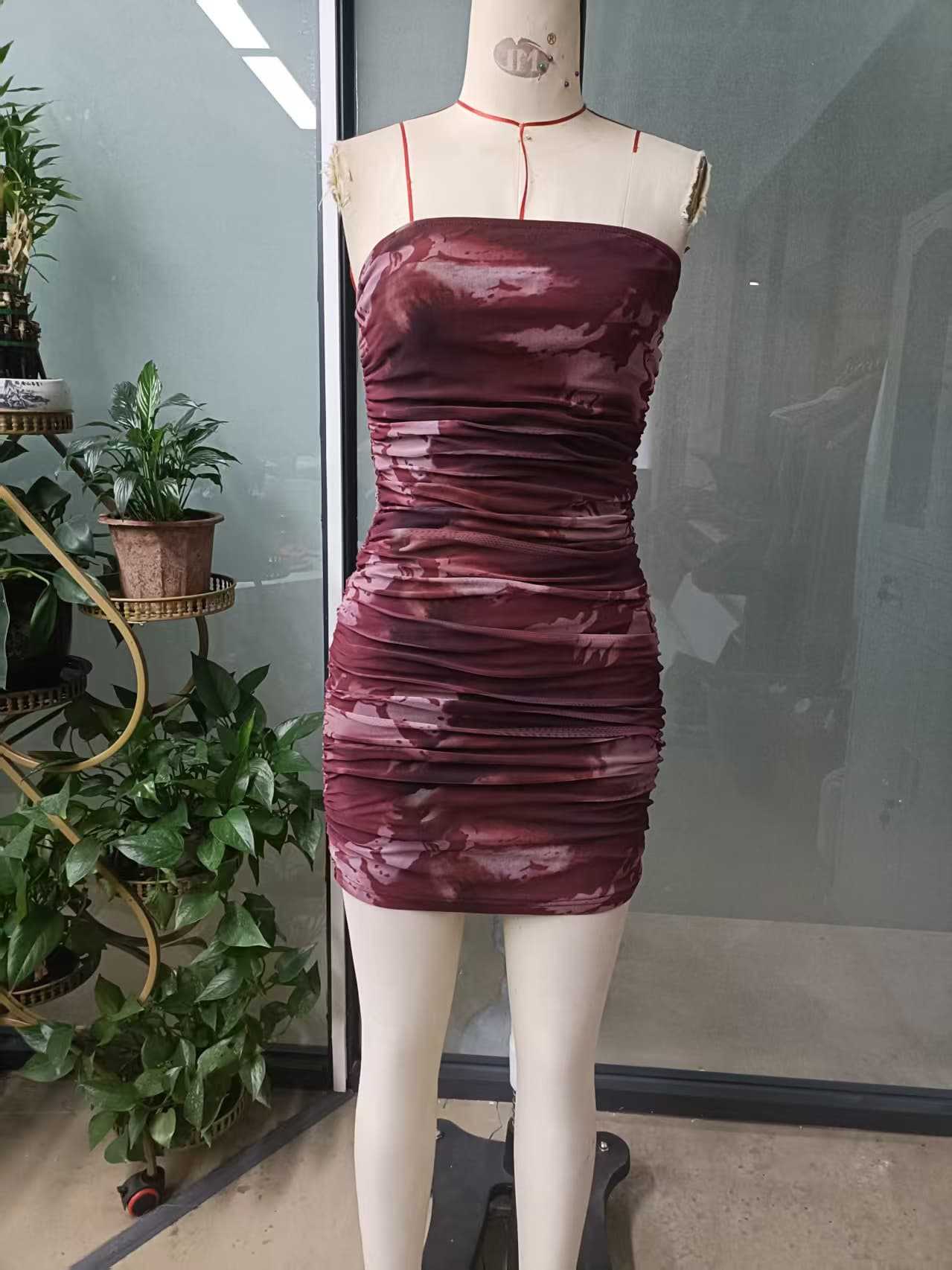 exy strapless bodycon Printed party mini dress 6