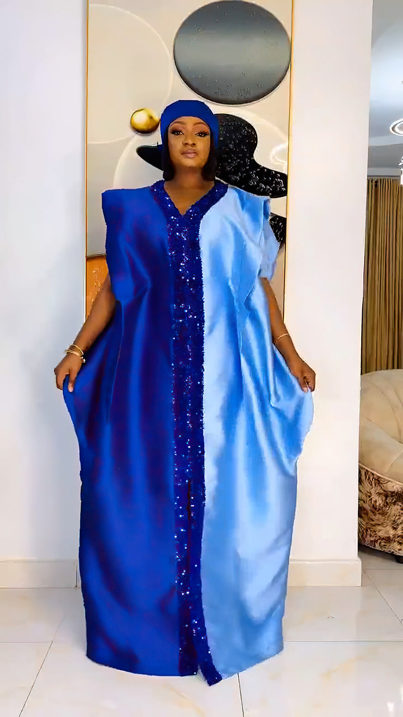Women Plus Size African satin dress 5