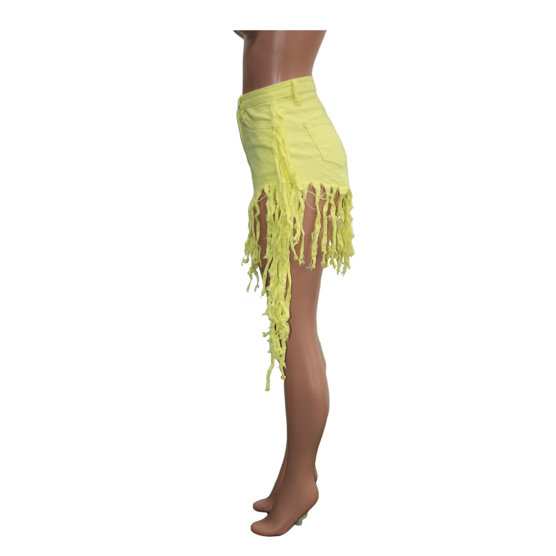 Women Ripped Tassel Denim Shorts 29