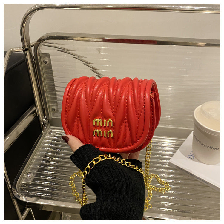 Women Mini Pleated Shell Bag Chain Bag Modern Crossbody Shoulder Bag 21