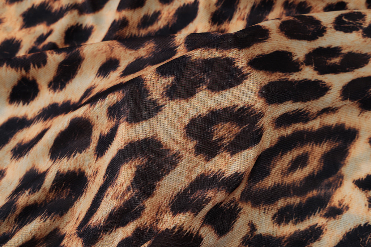 Women Summer Sexy Leopard Mesh See-Through Skirt 14