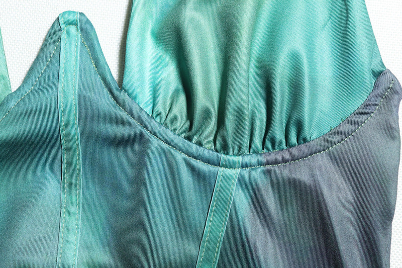 Sexy Slim Fit Dress V-Neck Halter Neck Split Maxi Dress 15