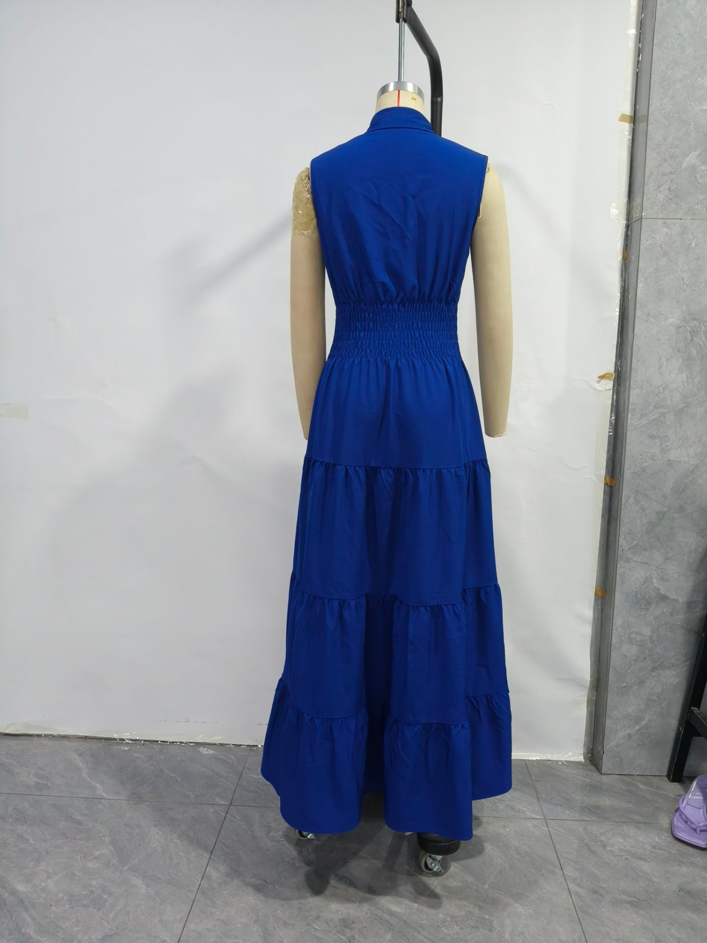 Fashion Solid Color Sleeveless Slit Long Dress 5