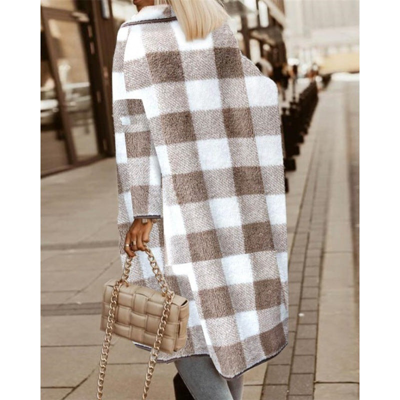 Women Plaid Maxi Jacket 7