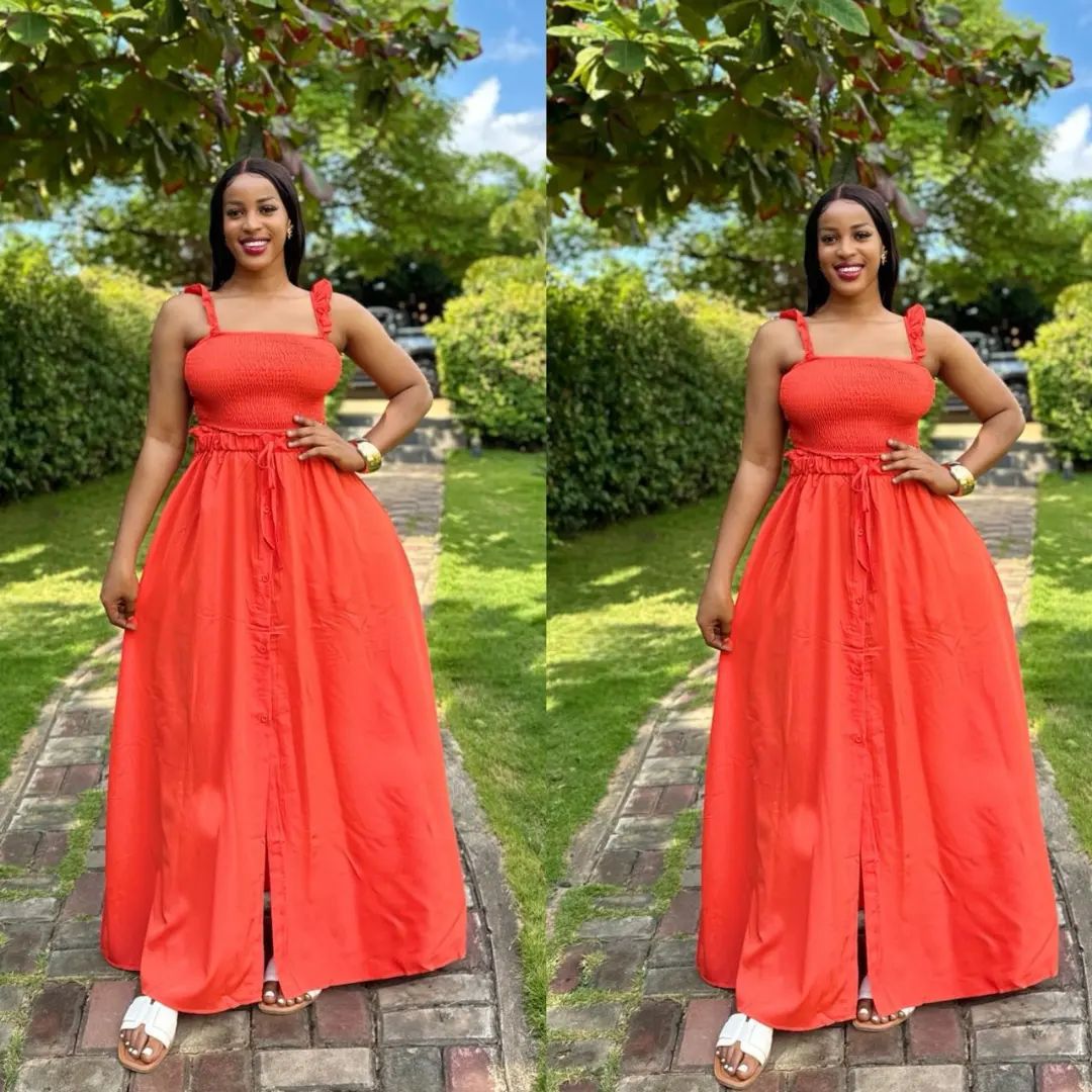 Fashion Solid Color Women's Strap Maxi Dress 4