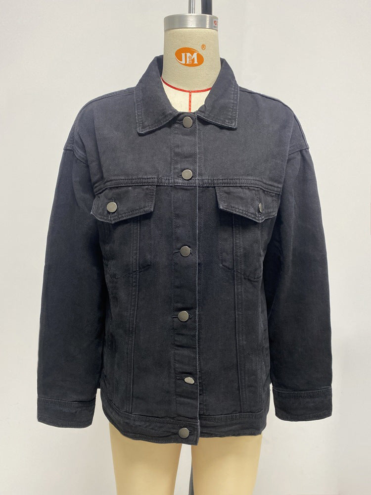 Women Casual washed Denim coat jacket 9