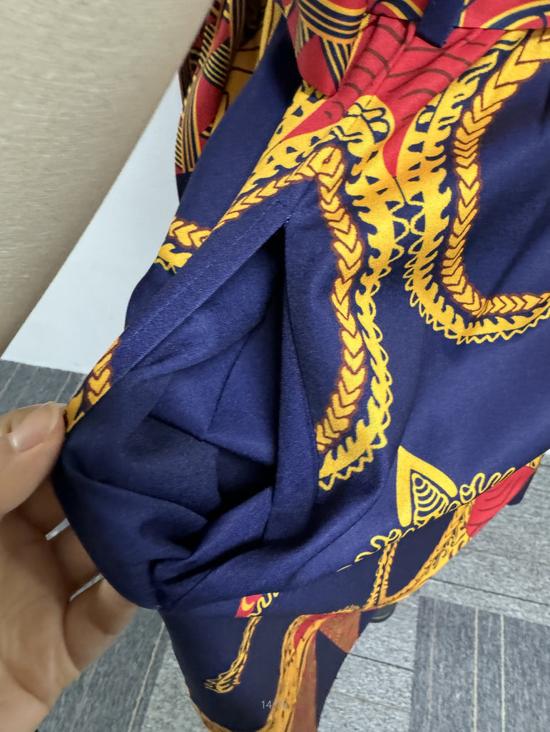 Sexy Printed Turndown Collar Sleeveless Slim Waist African Dress 12