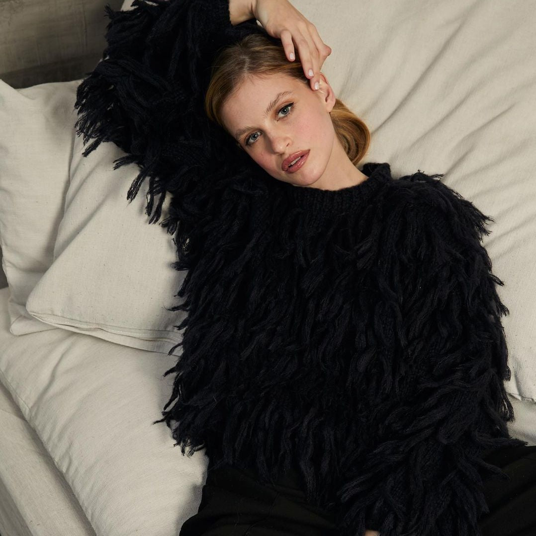 Women's Fall Winter Loose Fringe Fashion Casual Top Sweater 9