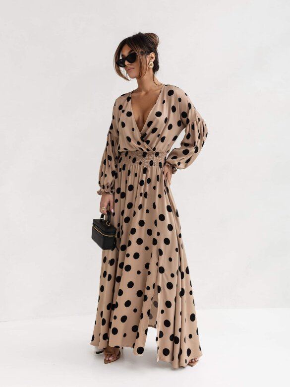 Autumn Fashionable Long Sleeve V-Neck Printed Dress 21