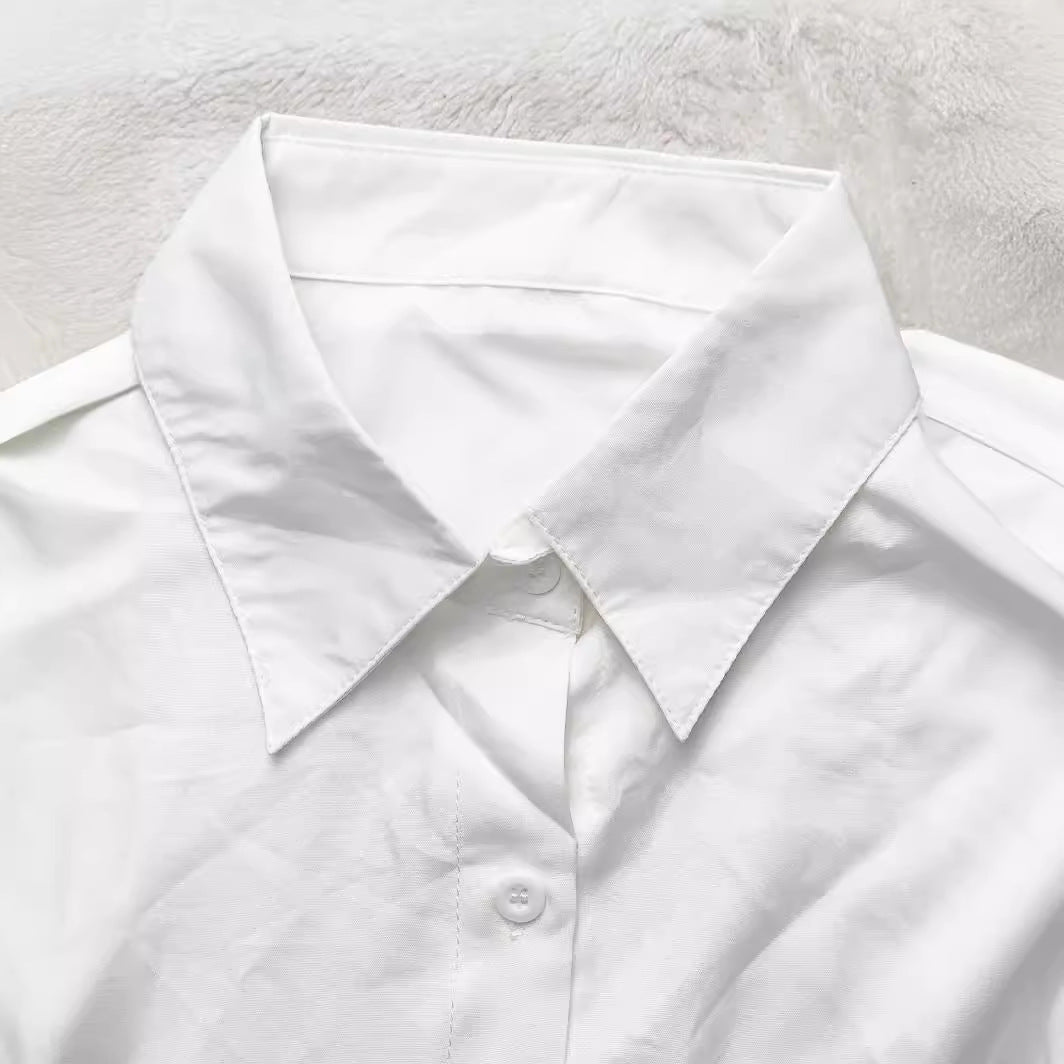 Summer Women's Fashion Short Sleeve Solid Color Plus Size Shirt Dress 5