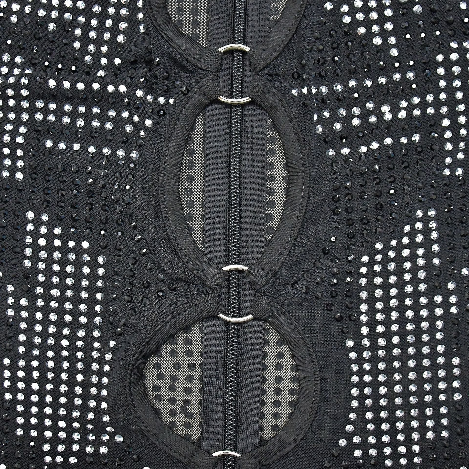 Women Solid mesh Beaded Hollow Bodycon Dress 21