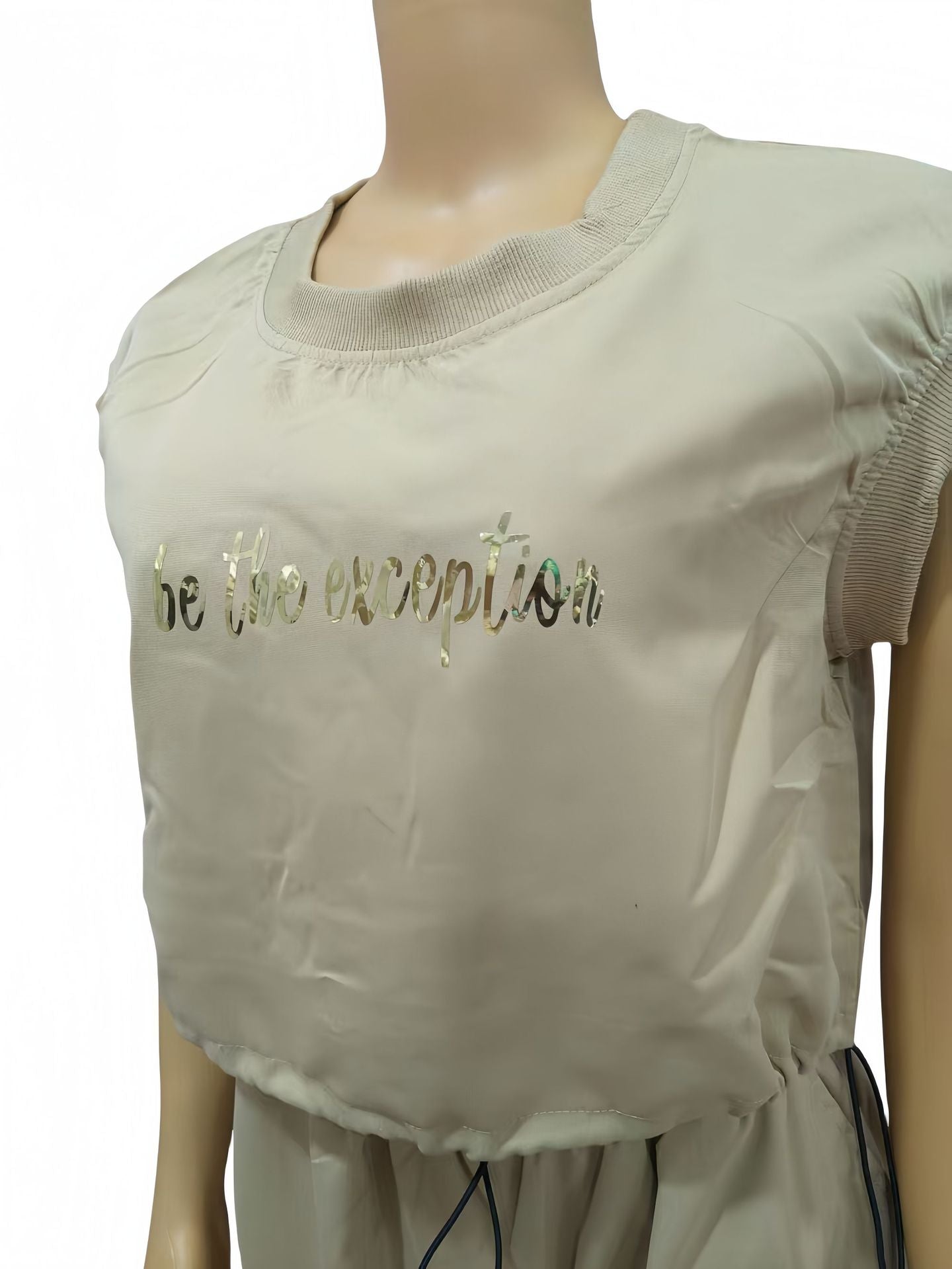 Women Round Neck Short Sleeve Top and Pants Casual Two-piece Set 7