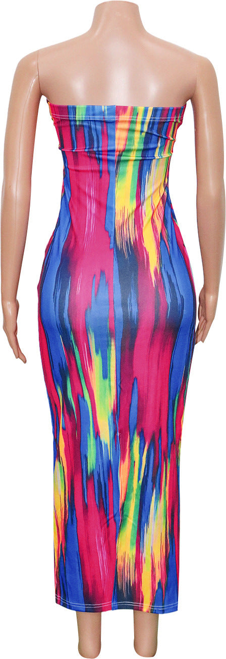 Summer Fashion Chic Elegant Floral Print Sleeveless Long Dress 12