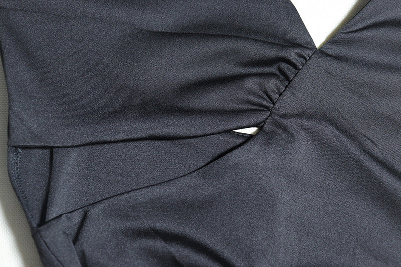 Pure color sexy deep v Low Back tie Slim Waist Chic Street Bodycon short dress 19