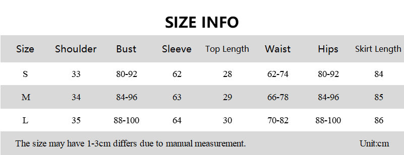Women autumn sexy long-sleeved v-neck Top and high-waist slit Skirt two-piece set 8