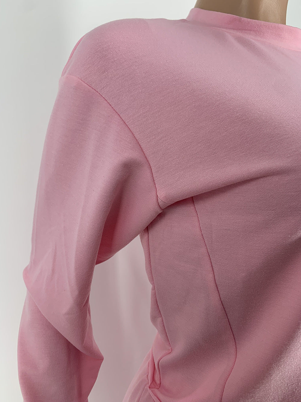 Solid Color Long Sleeve Pocket Straight Pants 2 Piece Set 27