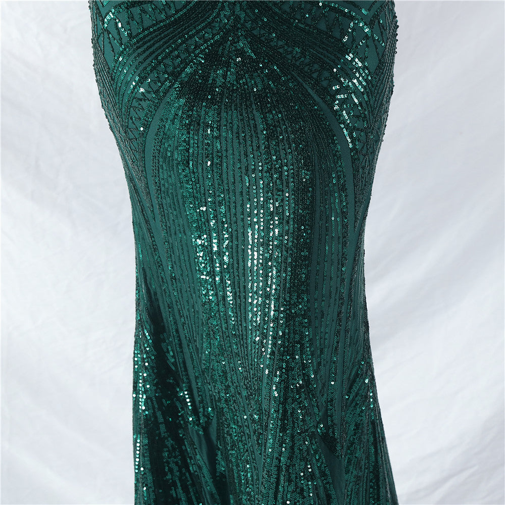 Plus size Women sequined formal party maxi evening dress 53