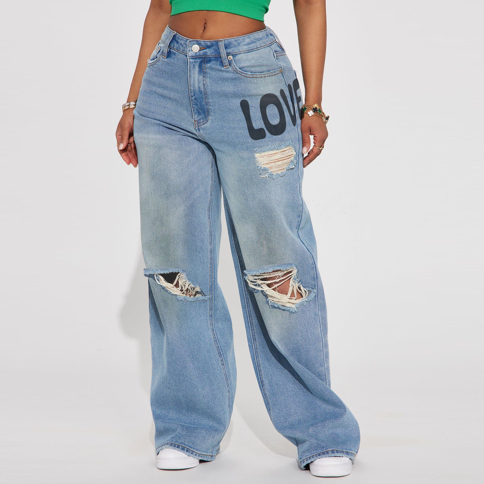 Women Wide-leg Denim Jeans