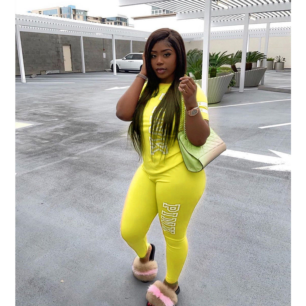 Women's Fashion Casual Letter Print Two Piece Set 11