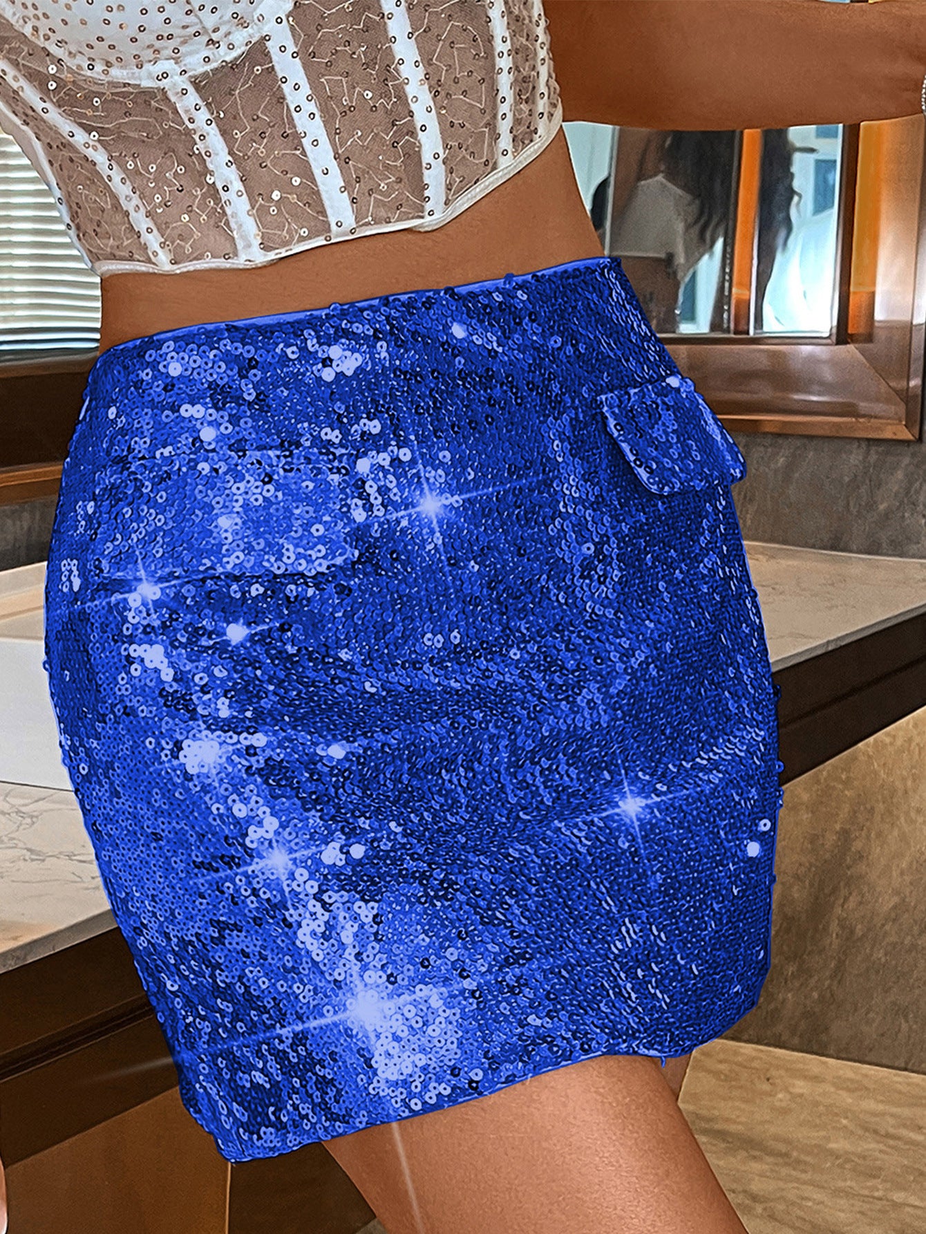 Summer women's Sexy sequined nightclub skirt 17