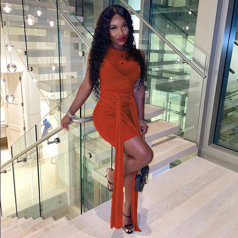 Women sexy mesh dress 7