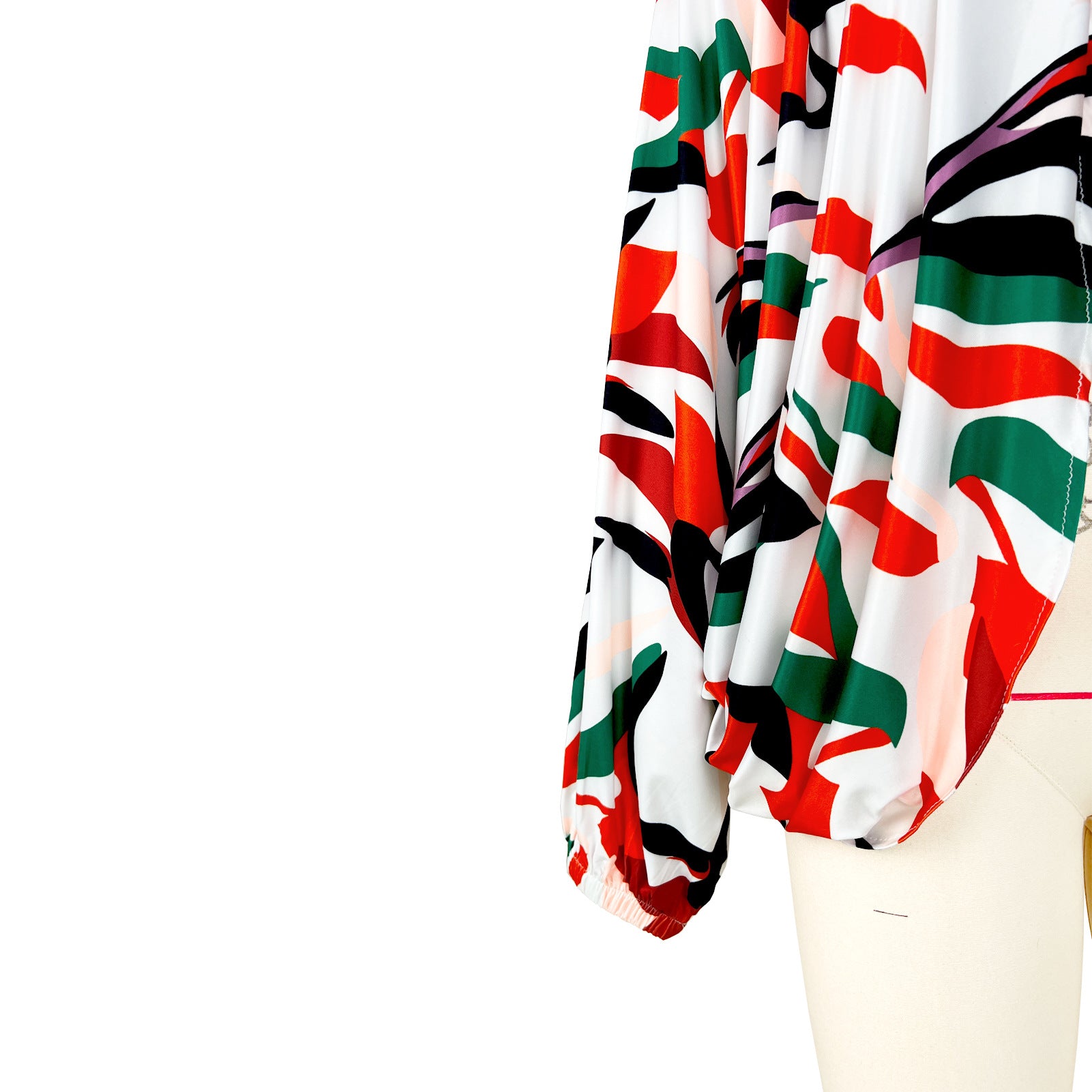 Women Buttoned Printed Bat Sleeves Shirt 17