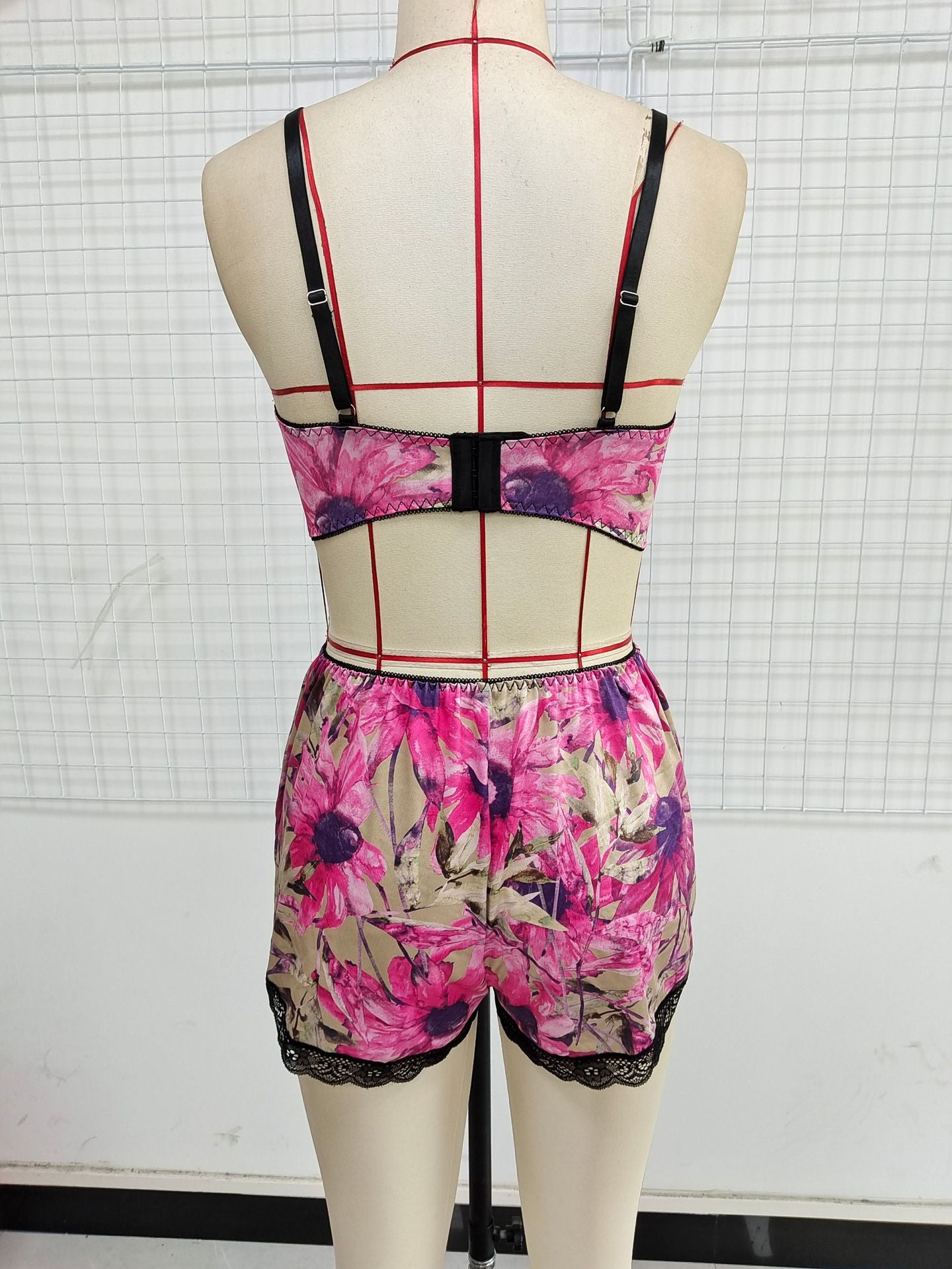 Women'ssexy Lace Straps Pajamas Two-Piece Set Sexy Underwear For Women 10