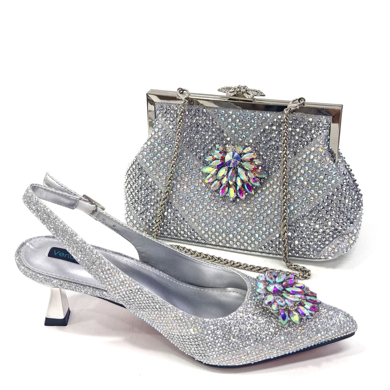 Pointed-Toe Shoe And Bag Set Combination Heels Pointed-Toe Shoes Trapezoidal Bags 4