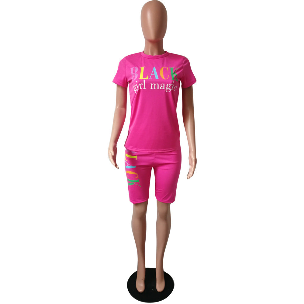 Summer fashionable solid color two-piece fashion casual shorts set 11