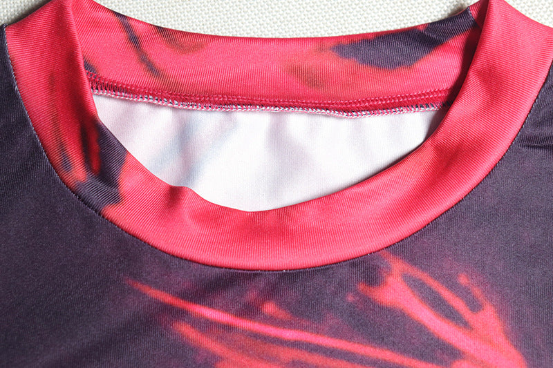 Women Elegant High Neck Long Sleeve Pleated Slit Dress 5