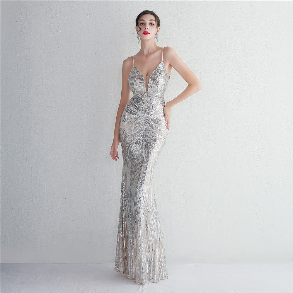 Long Sequins Plus Size Costume Formal Party Evening Dress 8