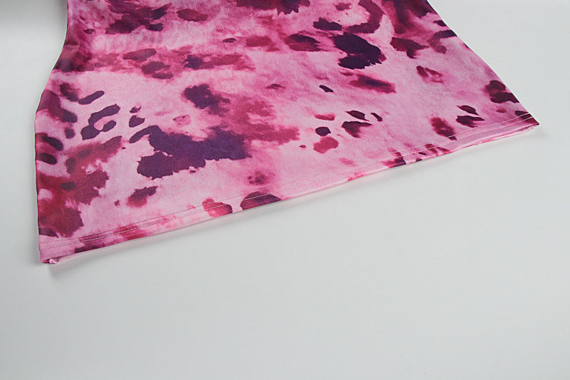 Women's Summer Printed Sexy Straps Low-Back Slim-Waist Bodycon Dress 10