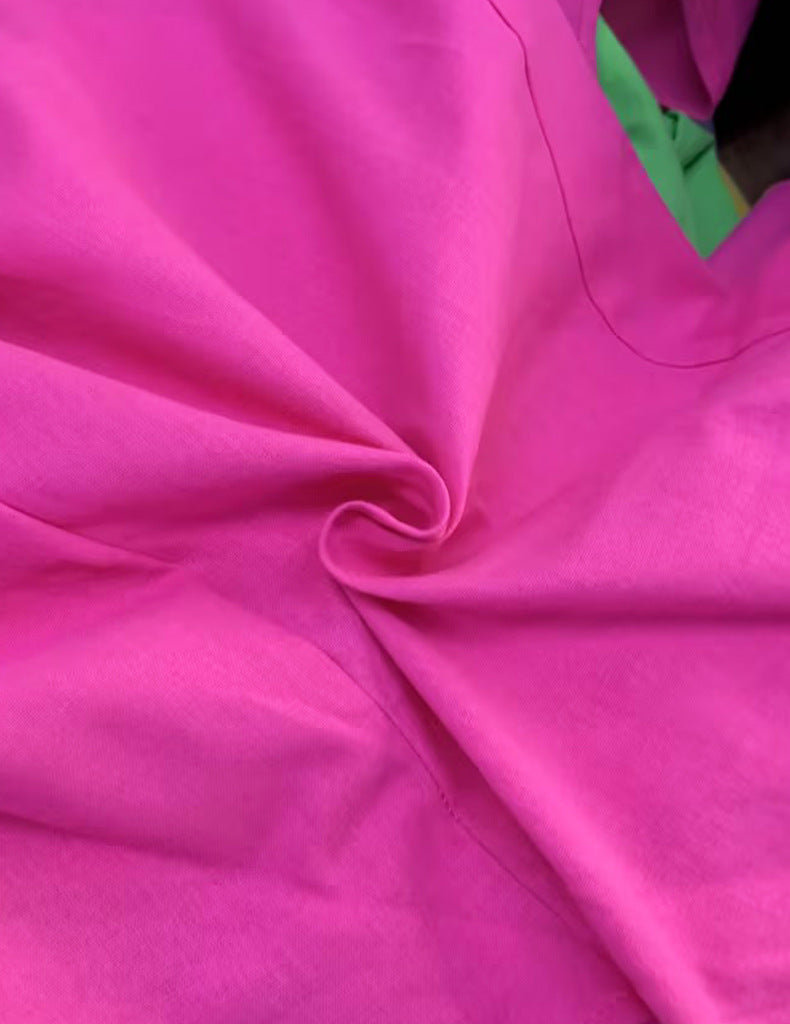 Ladies Fashion Chic Bell Bottom Sleeve V Neck Linen Dress 14