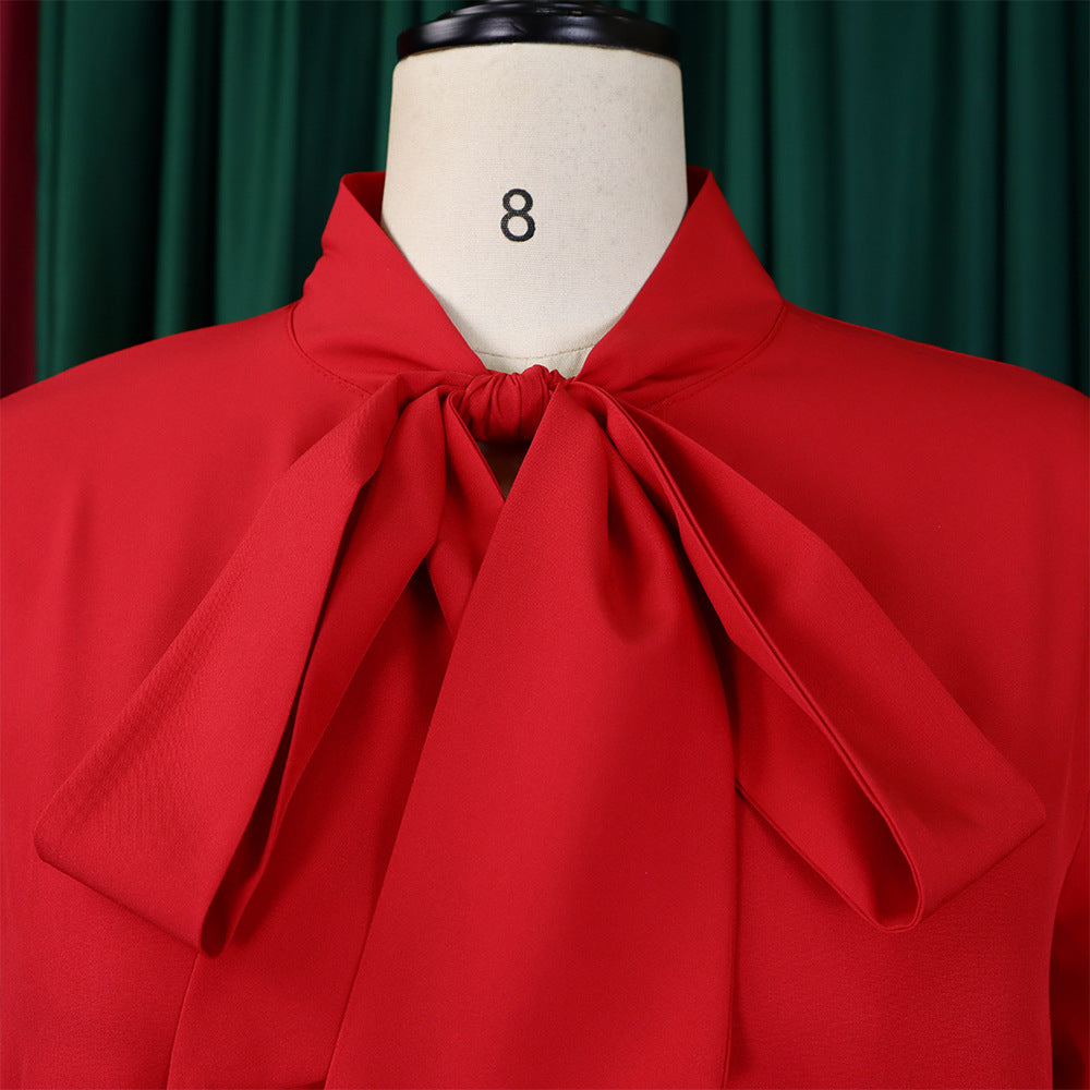 Women Loose CasualRuffle Edge Solid Dress 16