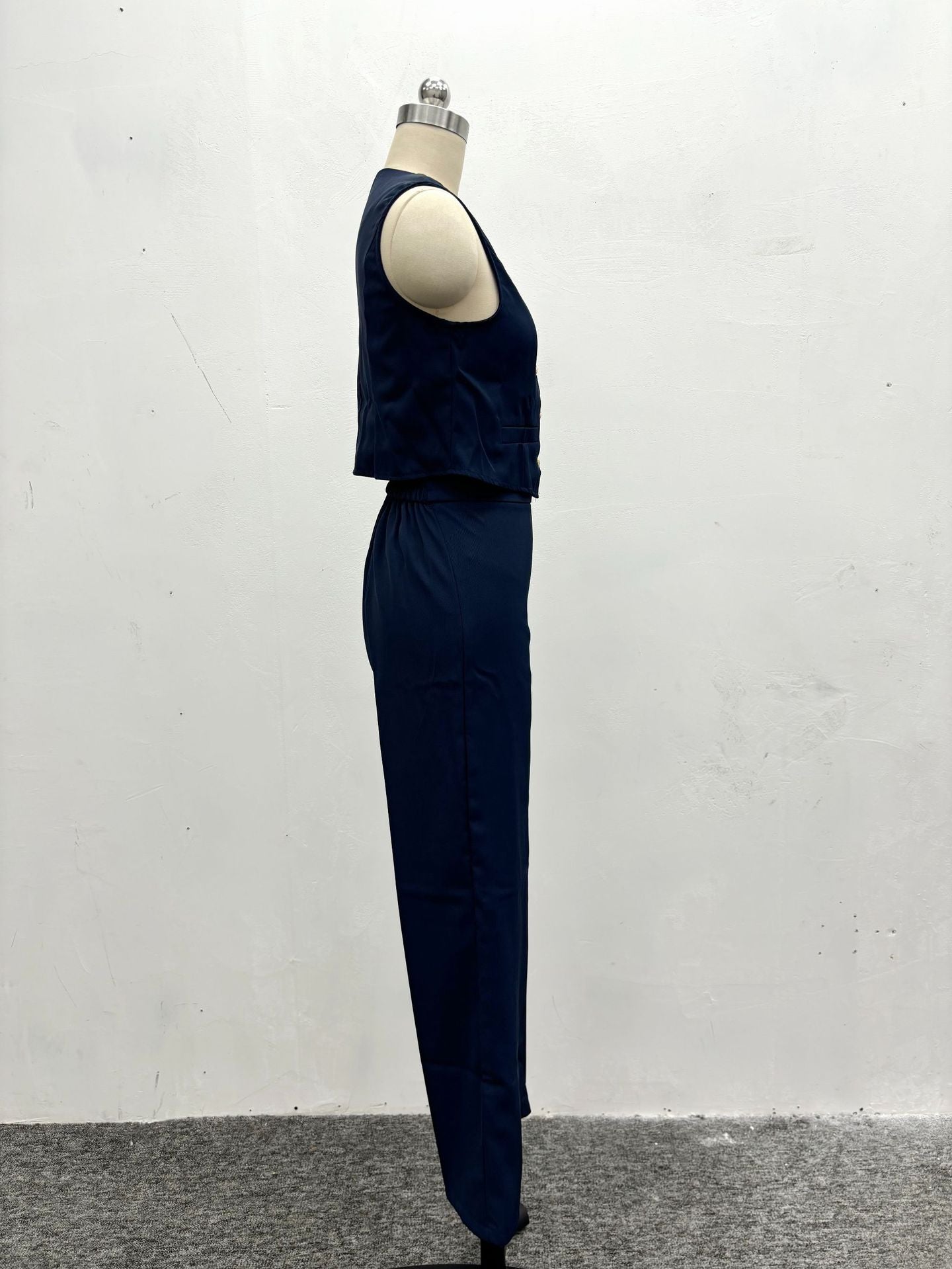 Summer Suit Women's Fashion Casual Solid Color Vest Trousers Two-Piece Set 18